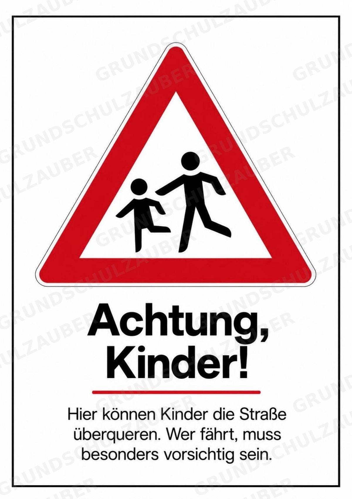 Verkehrszeichen Grundschule: 30 Poster DIN A4 | Verkehrserziehung, Schulweg und Radfahrprüfung – Materialseite 24