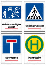 Verkehrszeichen Grundschule: 32 Bildkarten DIN A6 | Verkehrserziehung, Schulweg und Radfahrprüfung – Materialseite 6