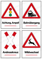 Verkehrszeichen Grundschule: 32 Bildkarten DIN A6 | Verkehrserziehung, Schulweg und Radfahrprüfung – Materialseite 8