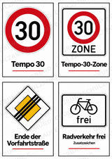 Verkehrszeichen Grundschule: 32 Bildkarten DIN A6 | Verkehrserziehung, Schulweg und Radfahrprüfung – Materialseite 9