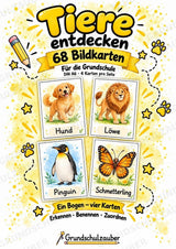 Tiere Bildkarten: 68 Karten DIN A6 | Grundschrift, Wortschatz & Sachunterricht in der Grundschule – Cover