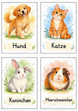 Tiere Bildkarten: 68 Karten DIN A6 | Grundschrift, Wortschatz & Sachunterricht in der Grundschule – Materialseite 2