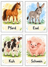Tiere Bildkarten: 68 Karten DIN A6 | Grundschrift, Wortschatz & Sachunterricht in der Grundschule – Materialseite 4