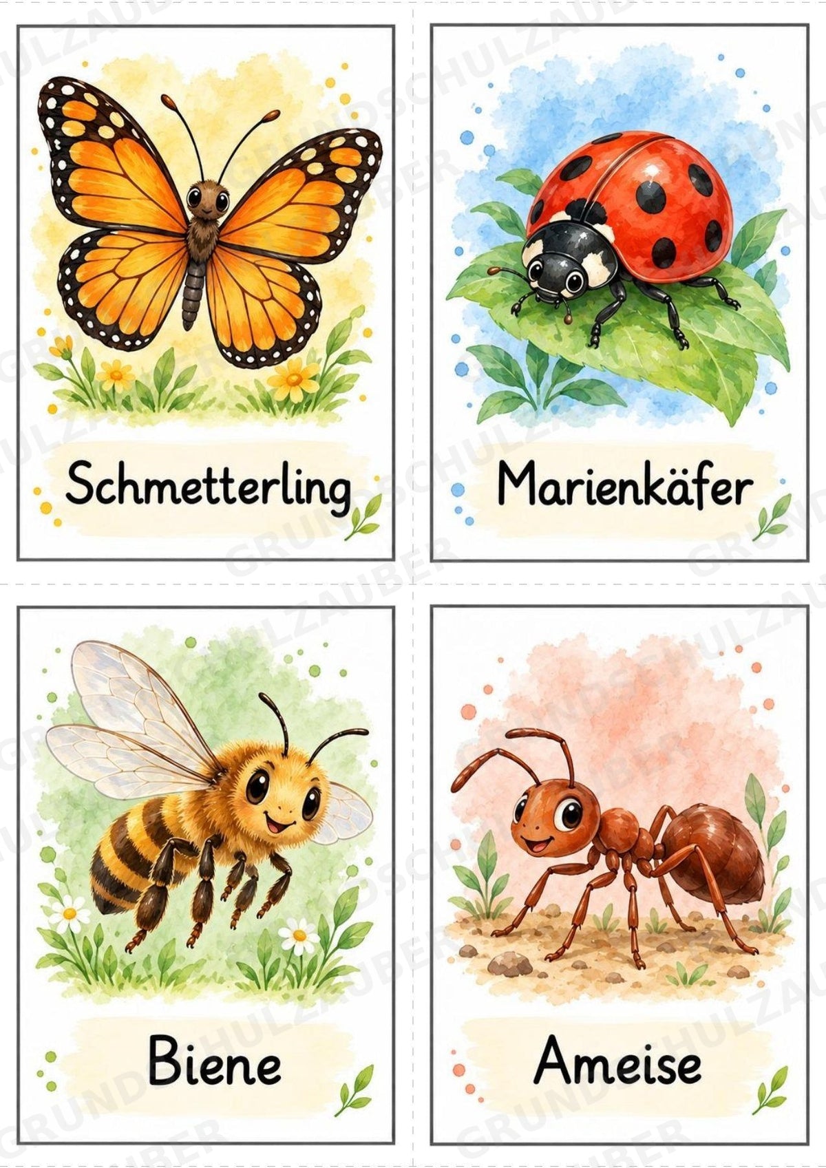 Tiere Bildkarten: 68 Karten DIN A6 | Grundschrift, Wortschatz & Sachunterricht in der Grundschule – Materialseite 17