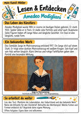 Amedeo Modigliani – Künstler-Steckbrief & Infotext | Kunstunterricht Grundschule Klasse 4–5 | Arbeitsblätter mit Lösungen – Materialseite 2