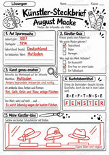 August Macke – Künstler-Steckbrief & Infotext | Kunstunterricht Grundschule Klasse 4–5 | Arbeitsblätter mit Lösungen – Materialseite 5