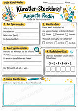 Auguste Rodin – Künstler-Steckbrief & Infotext | Kunstunterricht Grundschule Klasse 4–5 | Arbeitsblätter mit Lösungen – Materialseite 3