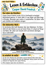 Caspar David Friedrich – Künstler-Steckbrief & Infotext | Kunstunterricht Grundschule Klasse 4–5 | Arbeitsblätter mit Lösungen – Materialseite 2