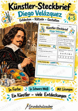 Diego Vela zquez – Künstler-Steckbrief & Infotext | Kunstunterricht Grundschule Klasse 4–5 | Arbeitsblätter mit Lösungen – Cover