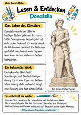 Donatello – Künstler-Steckbrief & Infotext | Kunstunterricht Grundschule Klasse 4–5 | Arbeitsblätter mit Lösungen – Materialseite 2