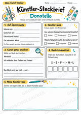 Donatello – Künstler-Steckbrief & Infotext | Kunstunterricht Grundschule Klasse 4–5 | Arbeitsblätter mit Lösungen – Materialseite 3