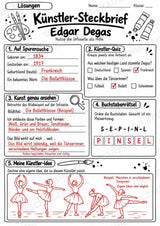Edgar Degas – Künstler-Steckbrief & Infotext | Kunstunterricht Grundschule Klasse 4–5 | Arbeitsblätter mit Lösungen – Materialseite 5