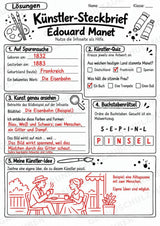 E douard Manet – Künstler-Steckbrief & Infotext | Kunstunterricht Grundschule Klasse 4–5 | Arbeitsblätter mit Lösungen – Materialseite 5