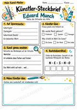 Edvard Munch – Künstler-Steckbrief & Infotext | Kunstunterricht Grundschule Klasse 4–5 | Arbeitsblätter mit Lösungen – Materialseite 3