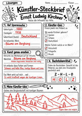 Ernst Ludwig Kirchner – Künstler-Steckbrief & Infotext | Kunstunterricht Grundschule Klasse 4–5 | Arbeitsblätter mit Lösungen – Materialseite 5