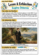Euge ne Delacroix – Künstler-Steckbrief & Infotext | Kunstunterricht Grundschule Klasse 4–5 | Arbeitsblätter mit Lösungen – Materialseite 2