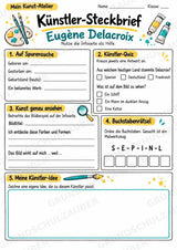 Euge ne Delacroix – Künstler-Steckbrief & Infotext | Kunstunterricht Grundschule Klasse 4–5 | Arbeitsblätter mit Lösungen – Materialseite 3