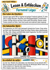 Fernand Le ger – Künstler-Steckbrief & Infotext | Kunstunterricht Grundschule Klasse 4–5 | Arbeitsblätter mit Lösungen – Materialseite 2