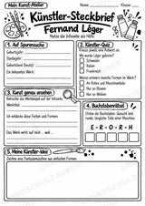 Fernand Le ger – Künstler-Steckbrief & Infotext | Kunstunterricht Grundschule Klasse 4–5 | Arbeitsblätter mit Lösungen – Materialseite 4