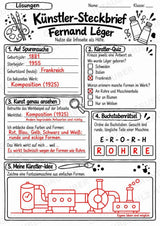 Fernand Le ger – Künstler-Steckbrief & Infotext | Kunstunterricht Grundschule Klasse 4–5 | Arbeitsblätter mit Lösungen – Materialseite 5