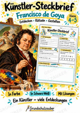 Francisco de Goya – Künstler-Steckbrief & Infotext | Kunstunterricht Grundschule Klasse 4–5 | Arbeitsblätter mit Lösungen – Cover
