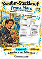 Franz Marc – Künstler-Steckbrief & Infotext | Kunstunterricht Grundschule Klasse 4–5 | Arbeitsblätter mit Lösungen – Cover