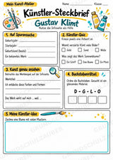 Gustav Klimt – Künstler-Steckbrief & Infotext | Kunstunterricht Grundschule Klasse 4–5 | Arbeitsblätter mit Lösungen – Materialseite 3