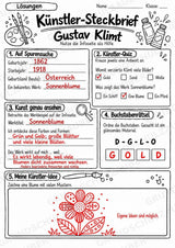 Gustav Klimt – Künstler-Steckbrief & Infotext | Kunstunterricht Grundschule Klasse 4–5 | Arbeitsblätter mit Lösungen – Materialseite 5