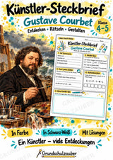 Gustave Courbet – Künstler-Steckbrief & Infotext | Kunstunterricht Grundschule Klasse 4–5 | Arbeitsblätter mit Lösungen – Cover