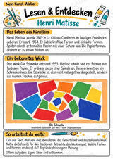 Henri Matisse – Künstler-Steckbrief & Infotext | Kunstunterricht Grundschule Klasse 4–5 | Arbeitsblätter mit Lösungen – Materialseite 2