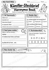 Hieronymus Bosch – Künstler-Steckbrief & Infotext | Kunstunterricht Grundschule Klasse 4–5 | Arbeitsblätter mit Lösungen – Materialseite 4