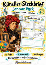 Jan van Eyck – Künstler-Steckbrief & Infotext | Kunstunterricht Grundschule Klasse 4–5 | Arbeitsblätter mit Lösungen – Cover