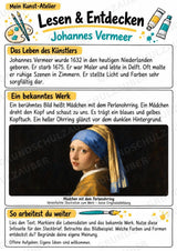 Johannes Vermeer – Künstler-Steckbrief & Infotext | Kunstunterricht Grundschule Klasse 4–5 | Arbeitsblätter mit Lösungen – Materialseite 2