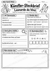 Leonardo da Vinci – Künstler-Steckbrief & Infotext | Kunstunterricht Grundschule Klasse 4–5 | Arbeitsblätter mit Lösungen – Materialseite 4