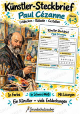 Paul Ce zanne – Künstler-Steckbrief & Infotext | Kunstunterricht Grundschule Klasse 4–5 | Arbeitsblätter mit Lösungen – Cover