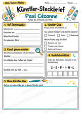 Paul Ce zanne – Künstler-Steckbrief & Infotext | Kunstunterricht Grundschule Klasse 4–5 | Arbeitsblätter mit Lösungen – Materialseite 3