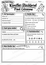 Paul Ce zanne – Künstler-Steckbrief & Infotext | Kunstunterricht Grundschule Klasse 4–5 | Arbeitsblätter mit Lösungen – Materialseite 4