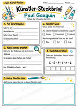 Paul Gauguin – Künstler-Steckbrief & Infotext | Kunstunterricht Grundschule Klasse 4–5 | Arbeitsblätter mit Lösungen – Materialseite 3