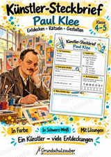Paul Klee – Künstler-Steckbrief & Infotext | Kunstunterricht Grundschule Klasse 4–5 | Arbeitsblätter mit Lösungen – Cover