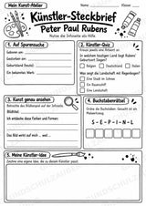 Peter Paul Rubens – Künstler-Steckbrief & Infotext | Kunstunterricht Grundschule Klasse 4–5 | Arbeitsblätter mit Lösungen – Materialseite 4