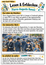 Pierre Auguste Renoir – Künstler-Steckbrief & Infotext | Kunstunterricht Grundschule Klasse 4–5 | Arbeitsblätter mit Lösungen – Materialseite 2