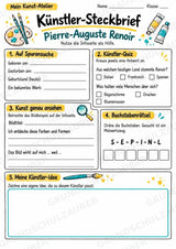 Pierre Auguste Renoir – Künstler-Steckbrief & Infotext | Kunstunterricht Grundschule Klasse 4–5 | Arbeitsblätter mit Lösungen – Materialseite 3