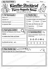 Pierre Auguste Renoir – Künstler-Steckbrief & Infotext | Kunstunterricht Grundschule Klasse 4–5 | Arbeitsblätter mit Lösungen – Materialseite 4
