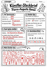 Pierre Auguste Renoir – Künstler-Steckbrief & Infotext | Kunstunterricht Grundschule Klasse 4–5 | Arbeitsblätter mit Lösungen – Materialseite 5