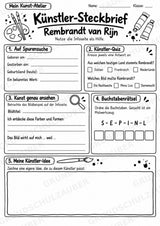 Rembrandt van Rijn – Künstler-Steckbrief & Infotext | Kunstunterricht Grundschule Klasse 4–5 | Arbeitsblätter mit Lösungen – Materialseite 4
