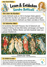 Sandro Botticelli – Künstler-Steckbrief & Infotext | Kunstunterricht Grundschule Klasse 4–5 | Arbeitsblätter mit Lösungen – Materialseite 2