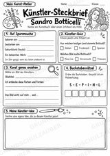 Sandro Botticelli – Künstler-Steckbrief & Infotext | Kunstunterricht Grundschule Klasse 4–5 | Arbeitsblätter mit Lösungen – Materialseite 4