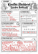 Sandro Botticelli – Künstler-Steckbrief & Infotext | Kunstunterricht Grundschule Klasse 4–5 | Arbeitsblätter mit Lösungen – Materialseite 5