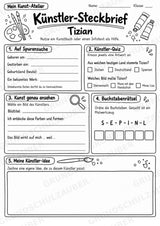 Tizian – Künstler-Steckbrief & Infotext | Kunstunterricht Grundschule Klasse 4–5 | Arbeitsblätter mit Lösungen – Materialseite 4
