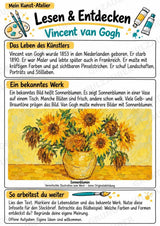 Vincent van Gogh – Künstler-Steckbrief & Infotext | Kunstunterricht Grundschule Klasse 4–5 | Arbeitsblätter mit Lösungen – Materialseite 2
